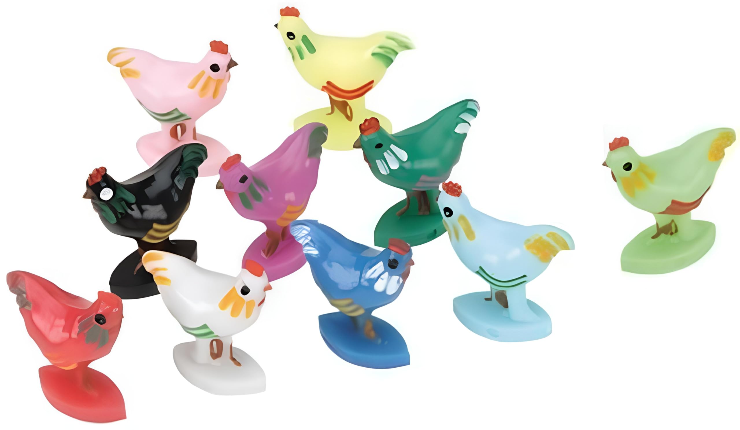 CHH Chicken Markers for Chicken Dominoes - Assorted Colors - Fun and Quality Game Accessories - 10 Pieces