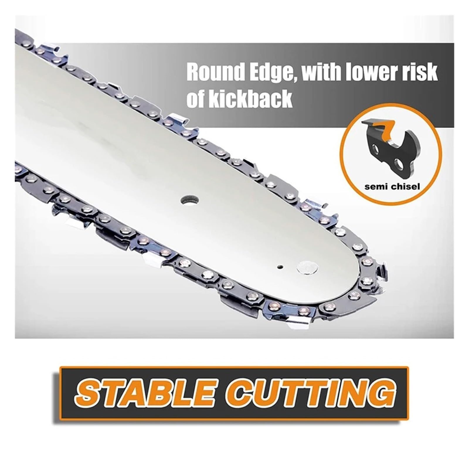 Cadenas motosierra 8 pulgadas, paso 3/8 LP, calibre .050, 33 eslabones | Grey