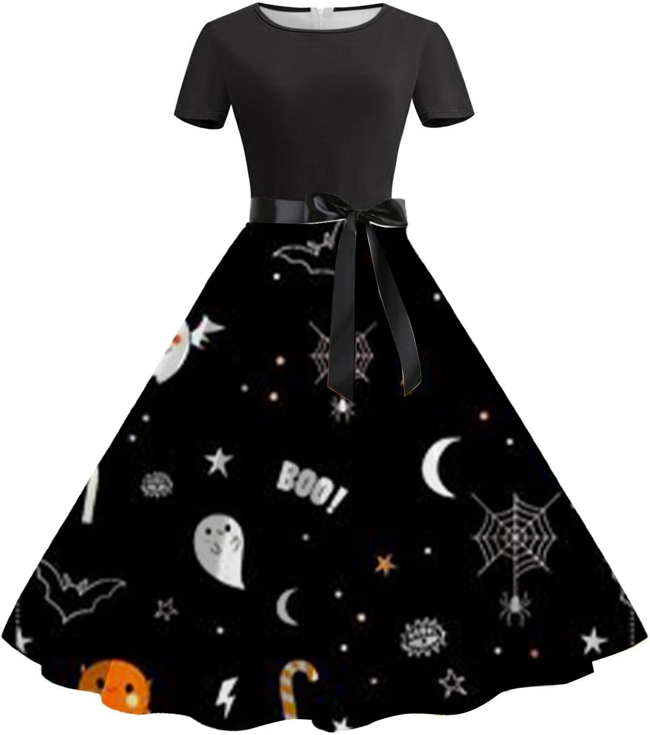 Halloween Costumes for Women Angel Offers of The Day Halloween Costumes Dinosaur Halloween Costumes for Women Witch Costumes Gothic Dress Slim Fit Sexy Hollow V-Neck High Slit Bell Sleeves