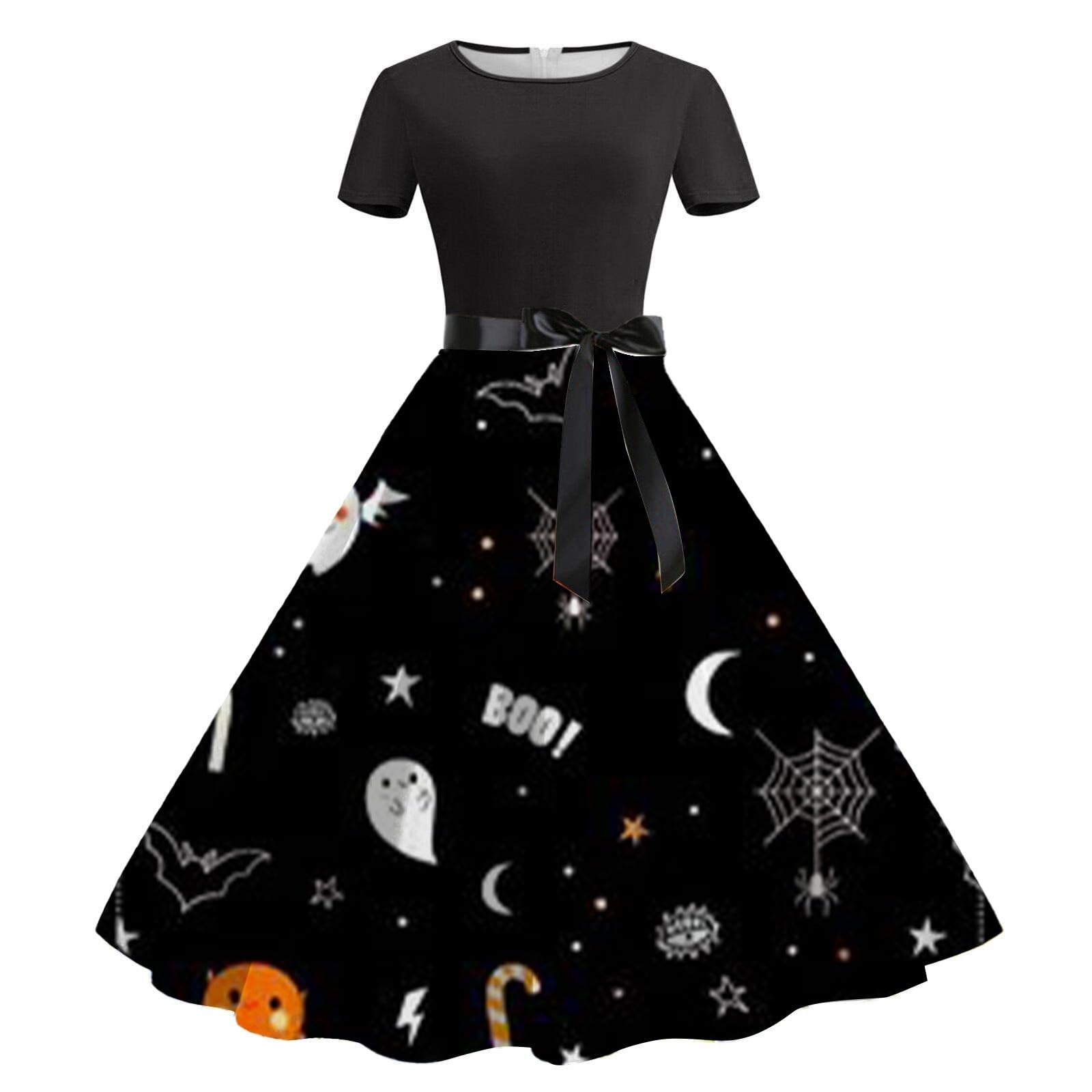 Halloween Costumes for Women Angel Offers of The Day Halloween Costumes Dinosaur Halloween Costumes for Women Witch Costumes Gothic Dress Slim Fit Sexy Hollow V-Neck High Slit Bell Sleeves