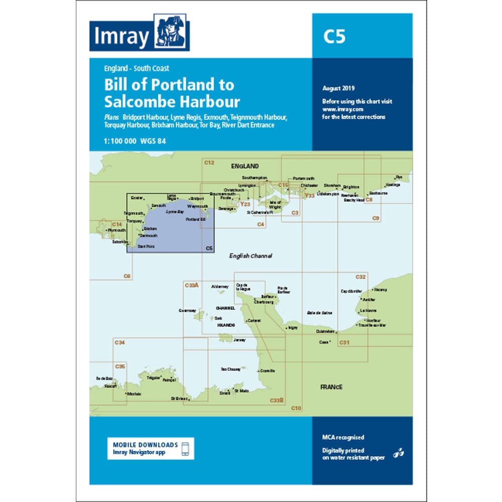 C5 Portland Bill to Salcombe Harbour by Imray C Series (Sheet map, folded)