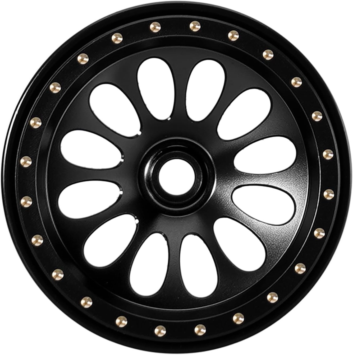 INJORA D19 Ripple 0.7" Black Coating Brass Beadlock Wheels for 1/30 Axial SCX30 (W7005)