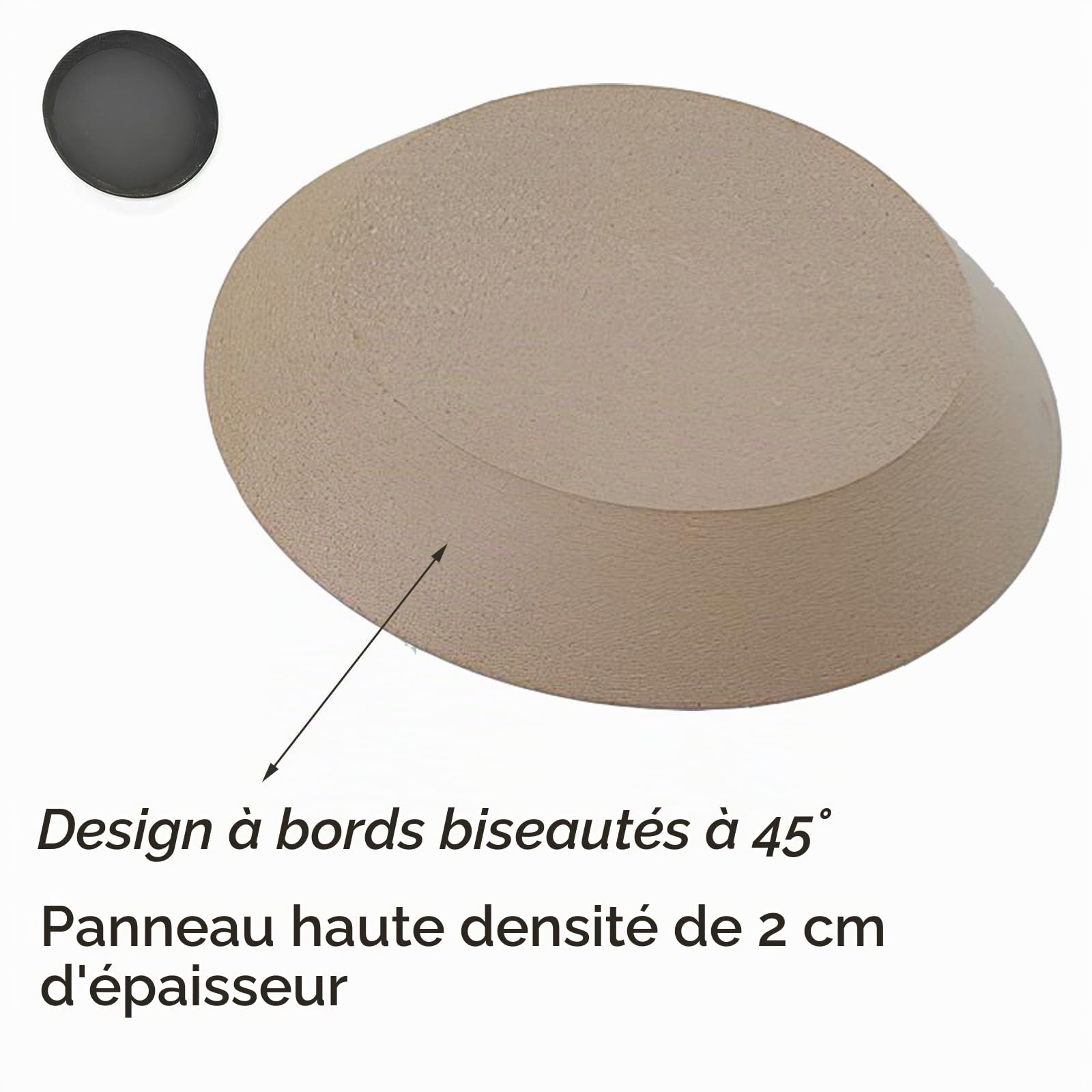 3 Pièces Moule en Céramique Plaques et Artisanat, Moule Rond en Bois
