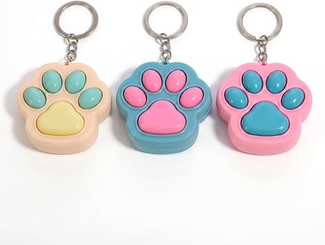 3 Pack Cat Paw Clicker Fidget Keychain
