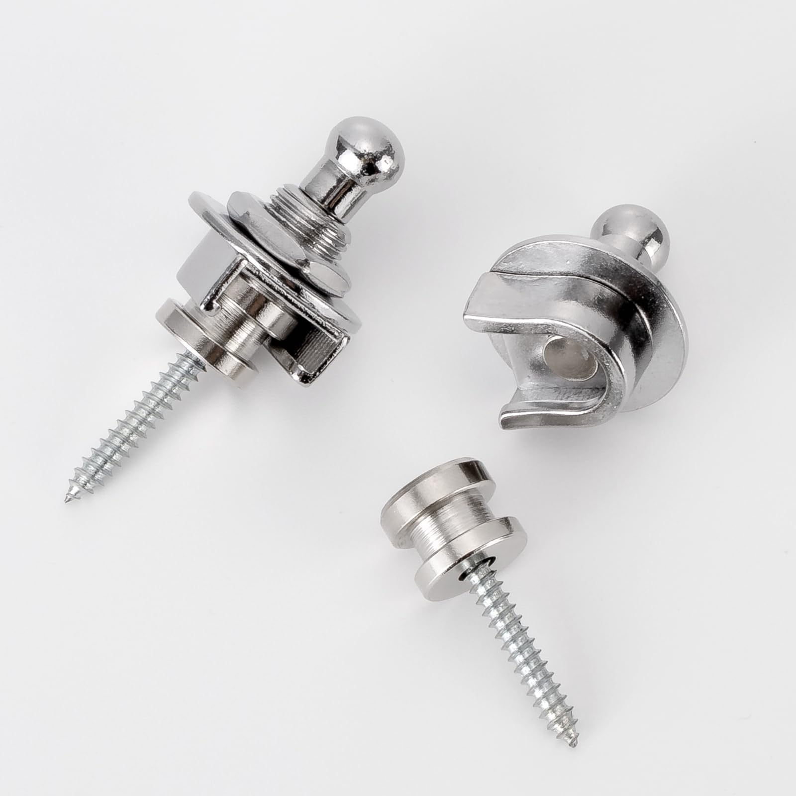 4 x Chrom Runde Köpfe Pins für Strat Tele Gitarre Gurt Schlösser Bass Body
