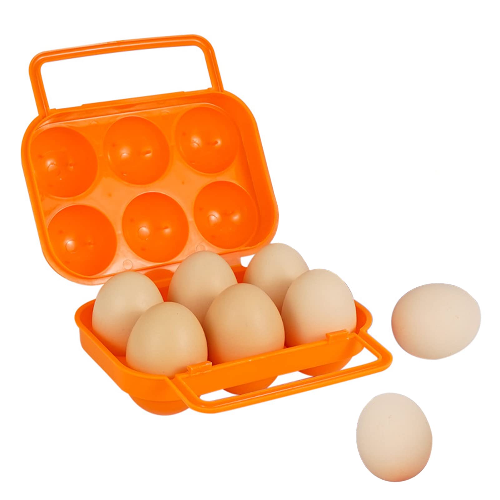 Boîte De Rangement à Œufs Pour Réfrigérateur - 6 Œufs, Plastique Transparent Avec Couvercle - Portable Pour Pique-nique, Camping - 9
