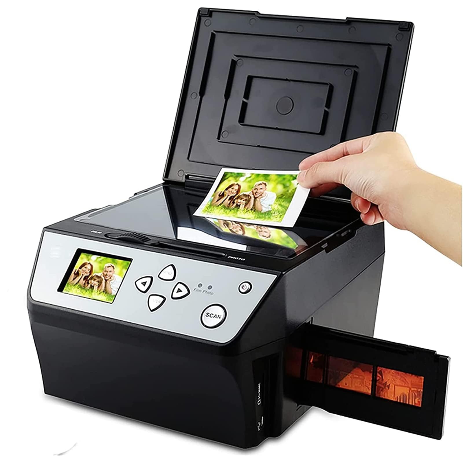 Escáner digital de diapositivas de película de 22 MP, pantalla LCD, convierte 135 películas de 35 mm, 110 tarjetas de visita de película a imágenes JPG