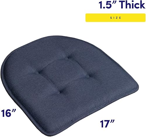 Miniatura 2 de Sweet Home Collection - Cojín de espuma viscoelástica para silla, con capitoné, parte trasera de goma antideslizante, en forma de U, 17 x