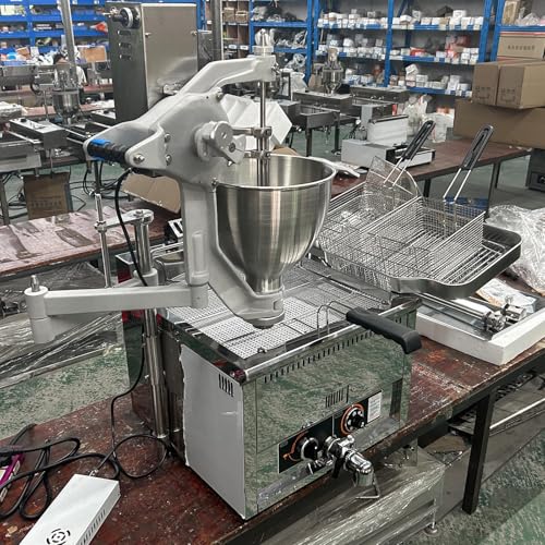 Kolice Commercial Propane Heating Donuts Frying Machine Donuts Maker Doughnut Frying Making Machine- 3 Different Molds to Make Ball/Flower/Ring Shaped Donuts, Dia.1.18~3.54 inches