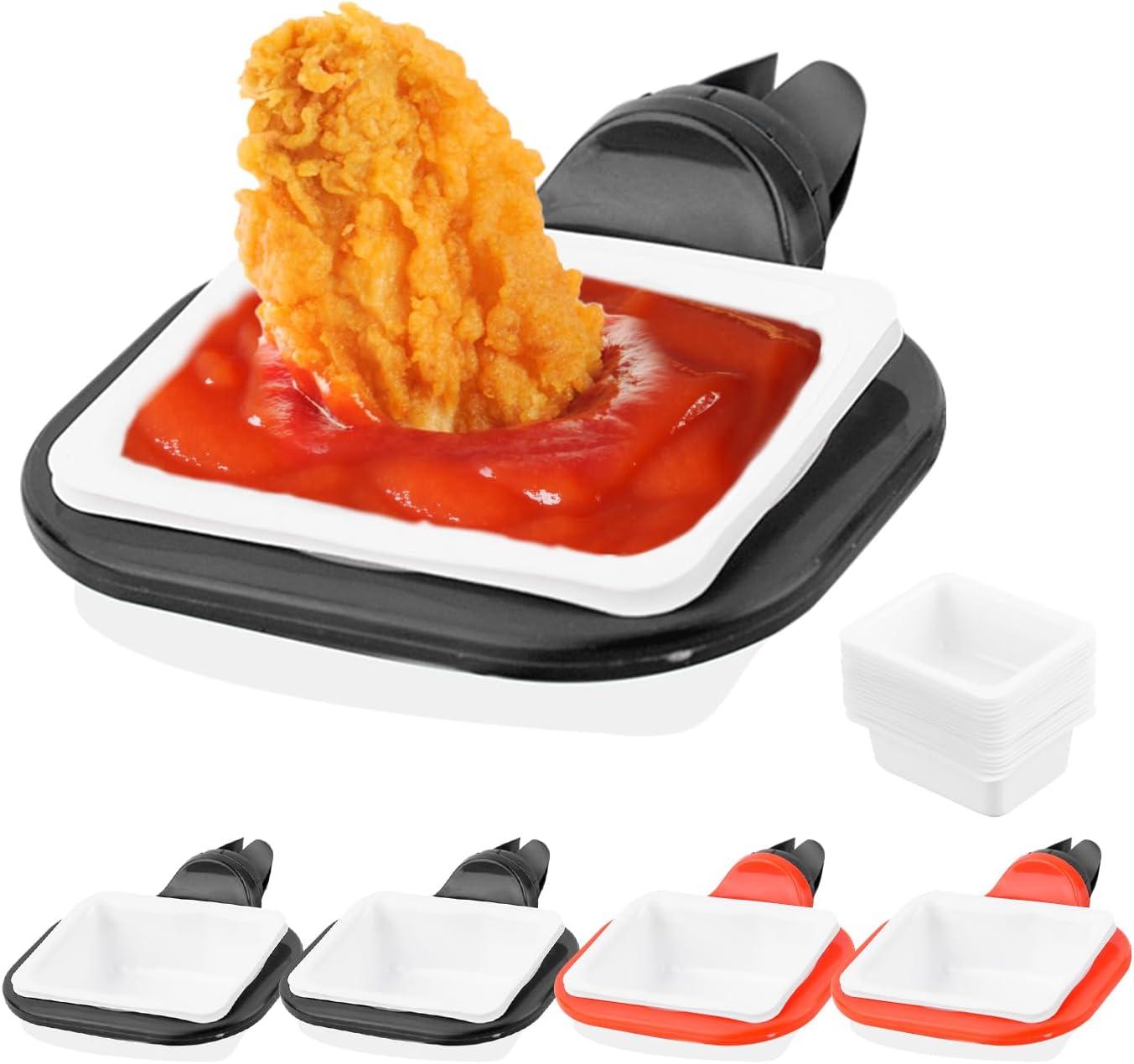 TOPHONIEX 4 Pieces Sauce Holder for Car 30 Pieces