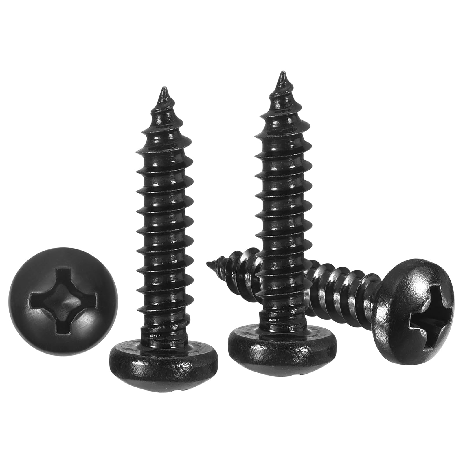 METALLIXITY Phillips Pan Head Self Tapping Screws(#8x3/4") 50Pcs, 304 Stainless Steel Self Drilling Screw for Metal Wood Plastic, for Cabinet Wall Shutter Plate Rock Furniture, Black — image 1