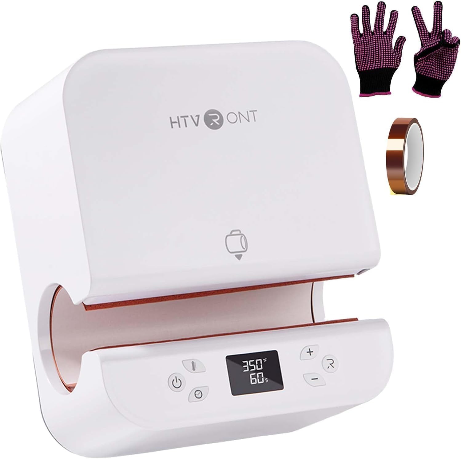HTVRONT Auto Tumbler Heat Press Machine - Mug Heat Press Heat Up Fast & Even, Professional Tumbler Press High-Security for 2.95"-3.18" Sublimation Tumblers, Cups, Glasses and Mugs(White)