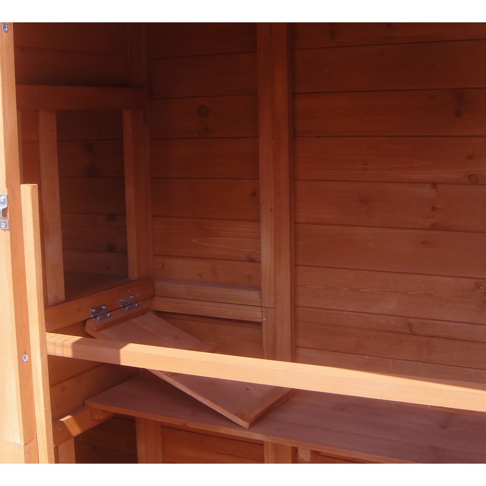 Melko Gallinero XXL de madera con cercado libre, 171 x 166 x 80 cm, incluye 4 nidos + puerta corredera