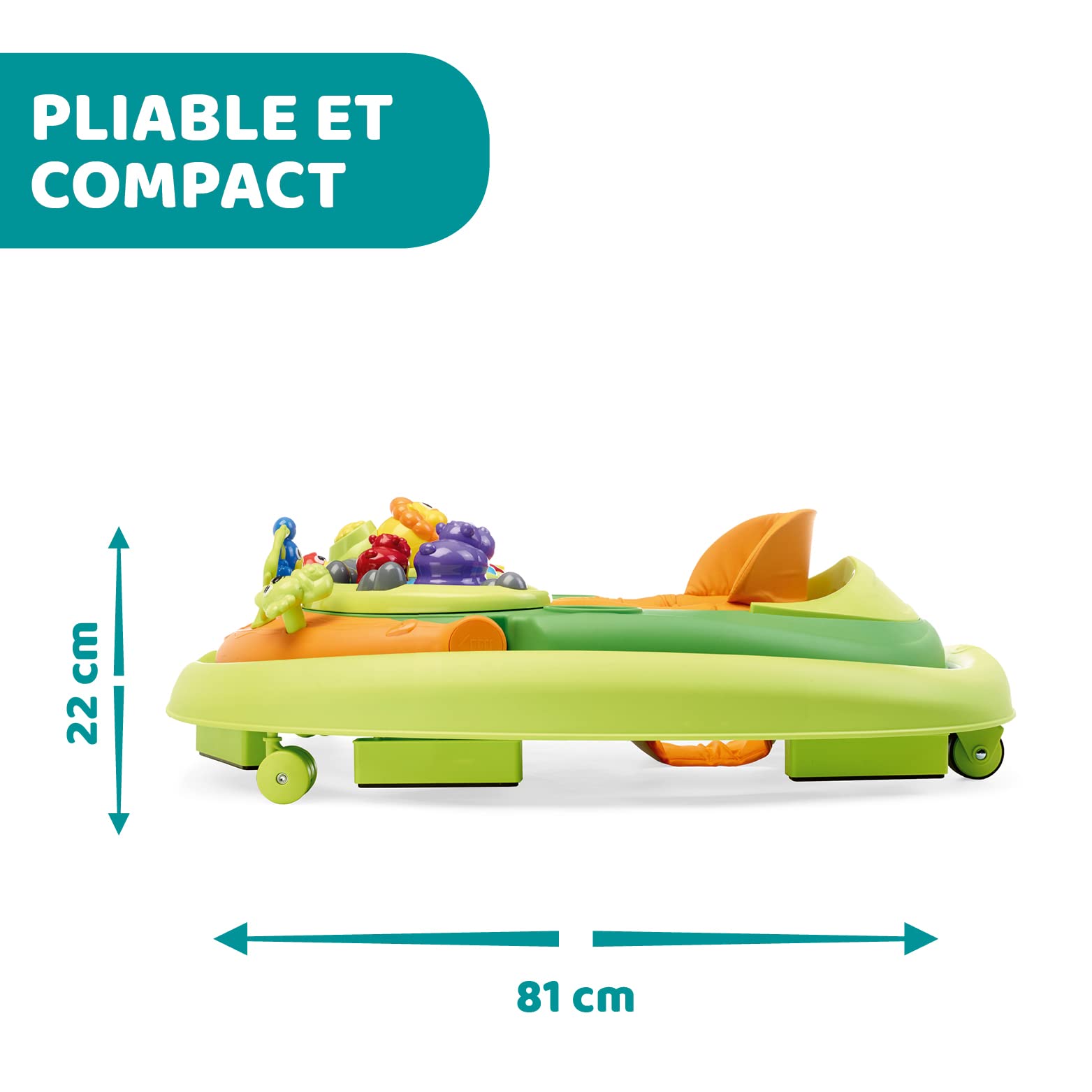 Chicco Trotteur Walky Talky pour Tout-Petits, avec Panneau de Jeu Électronique, Hauteur Réglable, Freins de Sécurité, Roues Pivotantes, Pliable et Compact, 6 Mois +