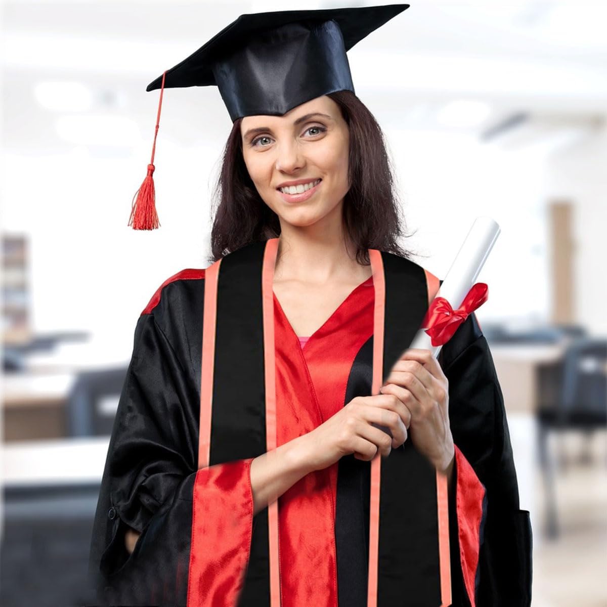 FZBNSRKO 6 Pack Graduation Honor Stoles,Unisex Adult Plain Graduation Stole Sash 72" Honor Stoles for Graduation 2026