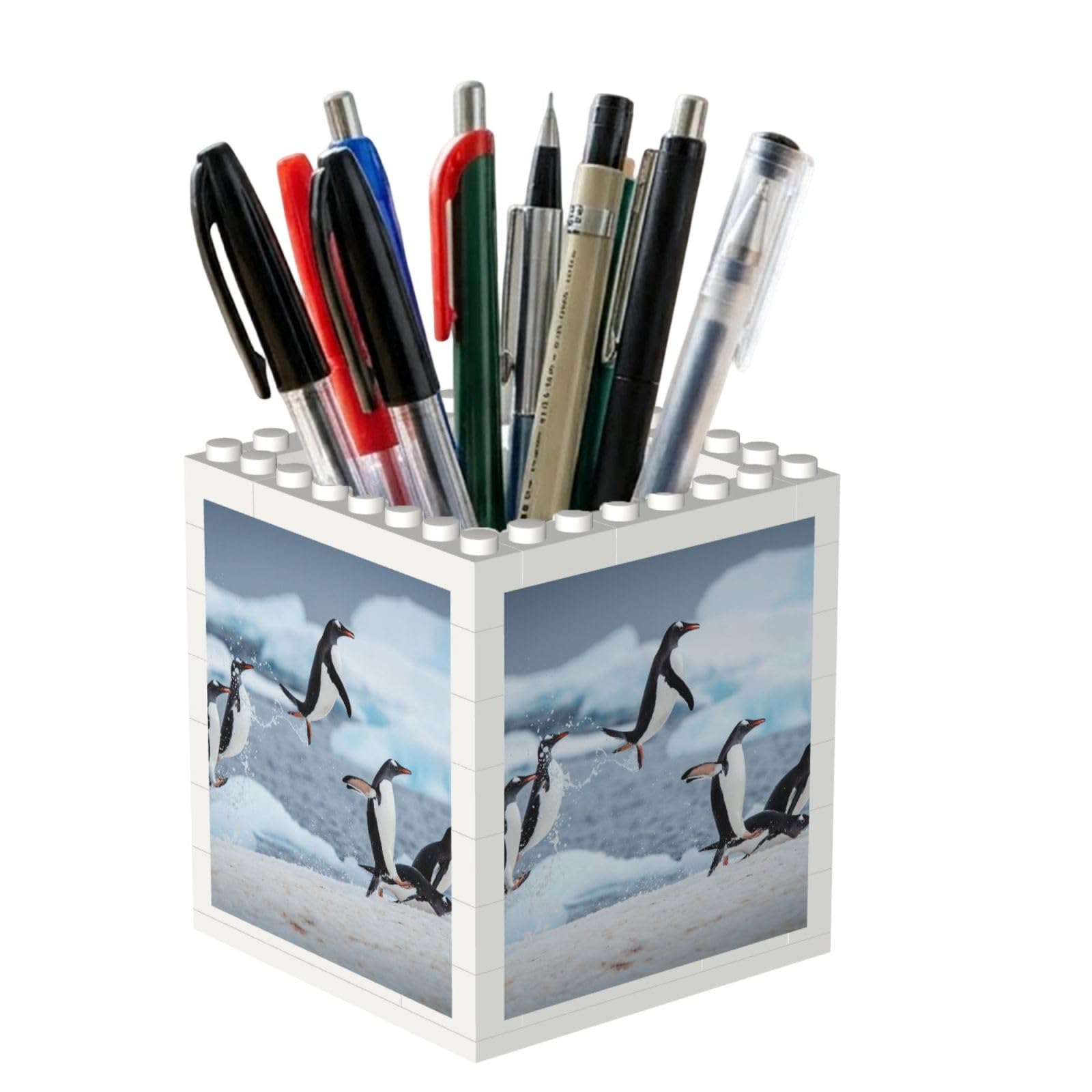 Poadnly Penguin, Pen Pot Pencil Holder for Office Home School, Compact Desk Organiser for Office Stationery
