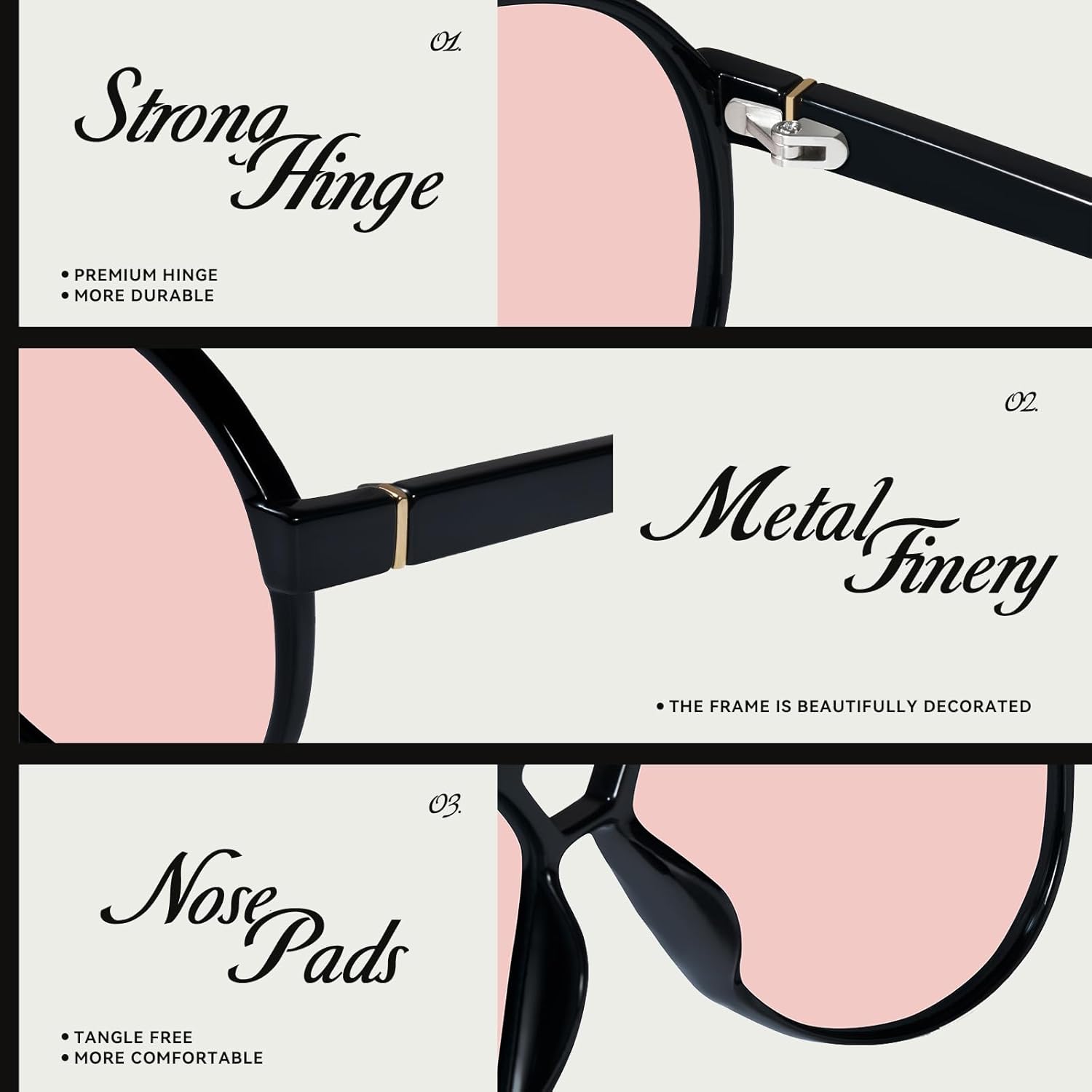 mosanana Trendy Aviator Oversized Sunglasses for Women Retro 70s Style MS52482 - Image 5