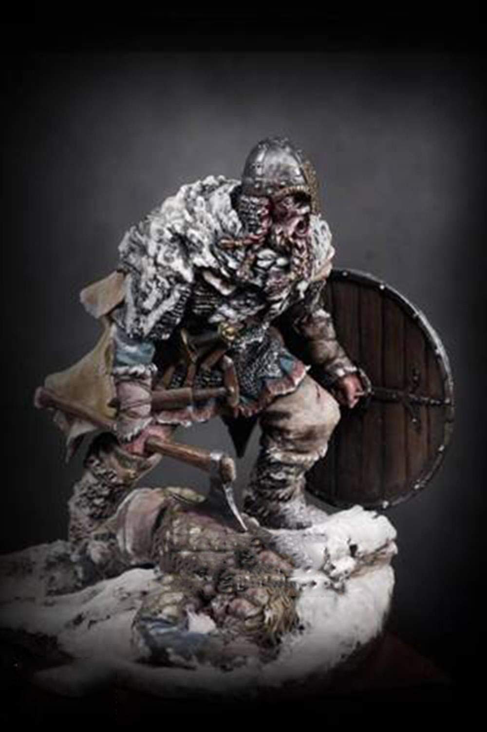 PANGCHENG 1/24 75Mm Viking Guerrier Homme Chasseur Soldat 75Mm Figurine en Résine Kit Miniature Non Assemblé Non Peint