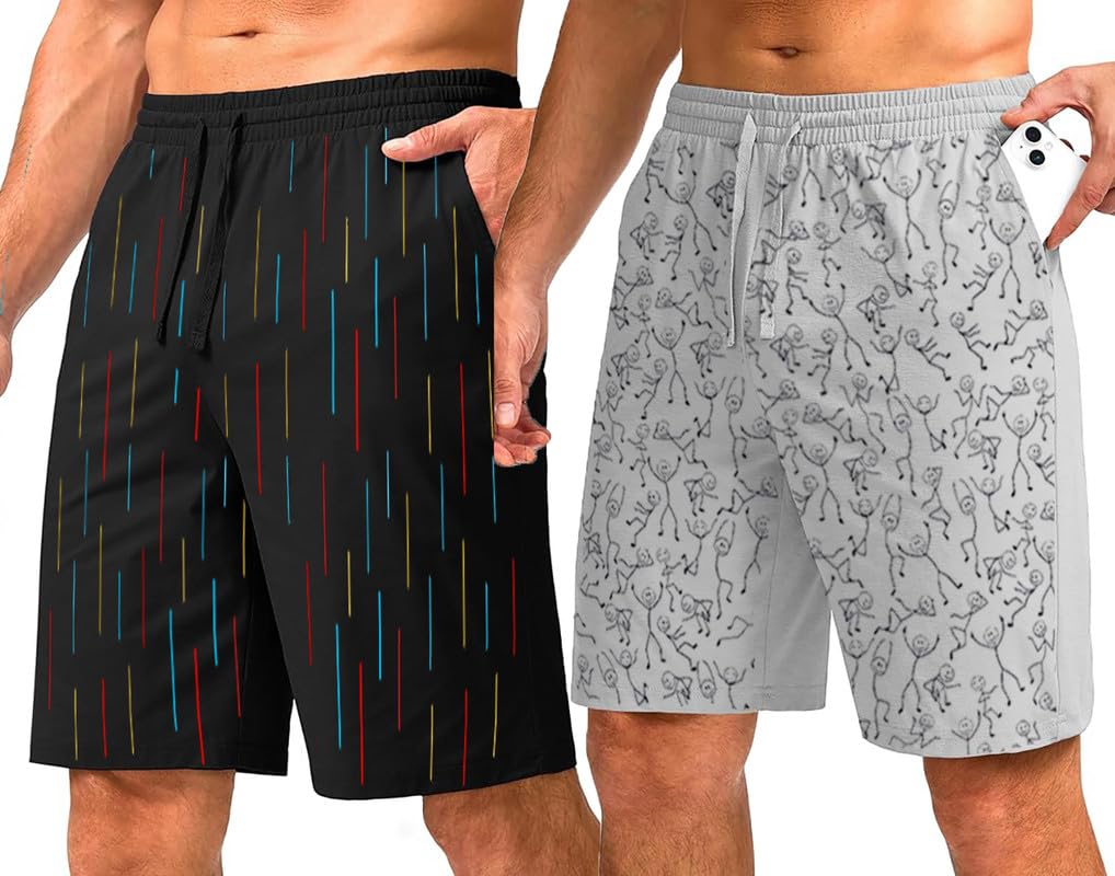 hotfits Stylish Men's Men's Printed Cotton Shorts Pack of 2 Ð Multicolored, Lightweight, Breathable, Casual Summer Lounge, Gym, Athletic, Workout, Beach & Travel Shorts for Men-picture-26