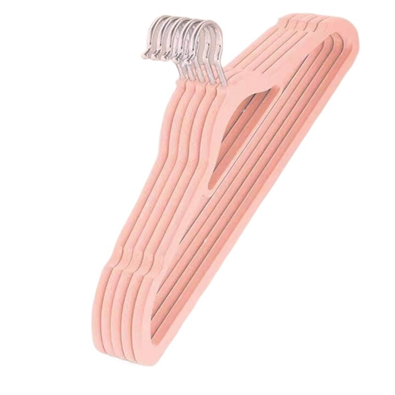10 Stück beflockte Kleiderbügel for Zuhause, rutschfeste Samt-Kleiderbügel, Elegante Mantel-Kleidung, Starke, langlebige Racks für Mäntel, Hosen(Pink-10Pcs)