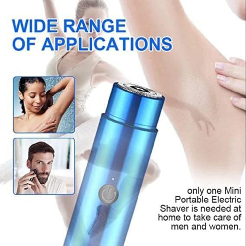 Mini Electric Razor Shaver (FES) Hair Trimmer with Dual-Edge Blades, USB Rechargeable Waterproof Mini Beard Trimmer for Men and Women, Multipurpose Hair Shaver for Face in Black & Green Product Image 3