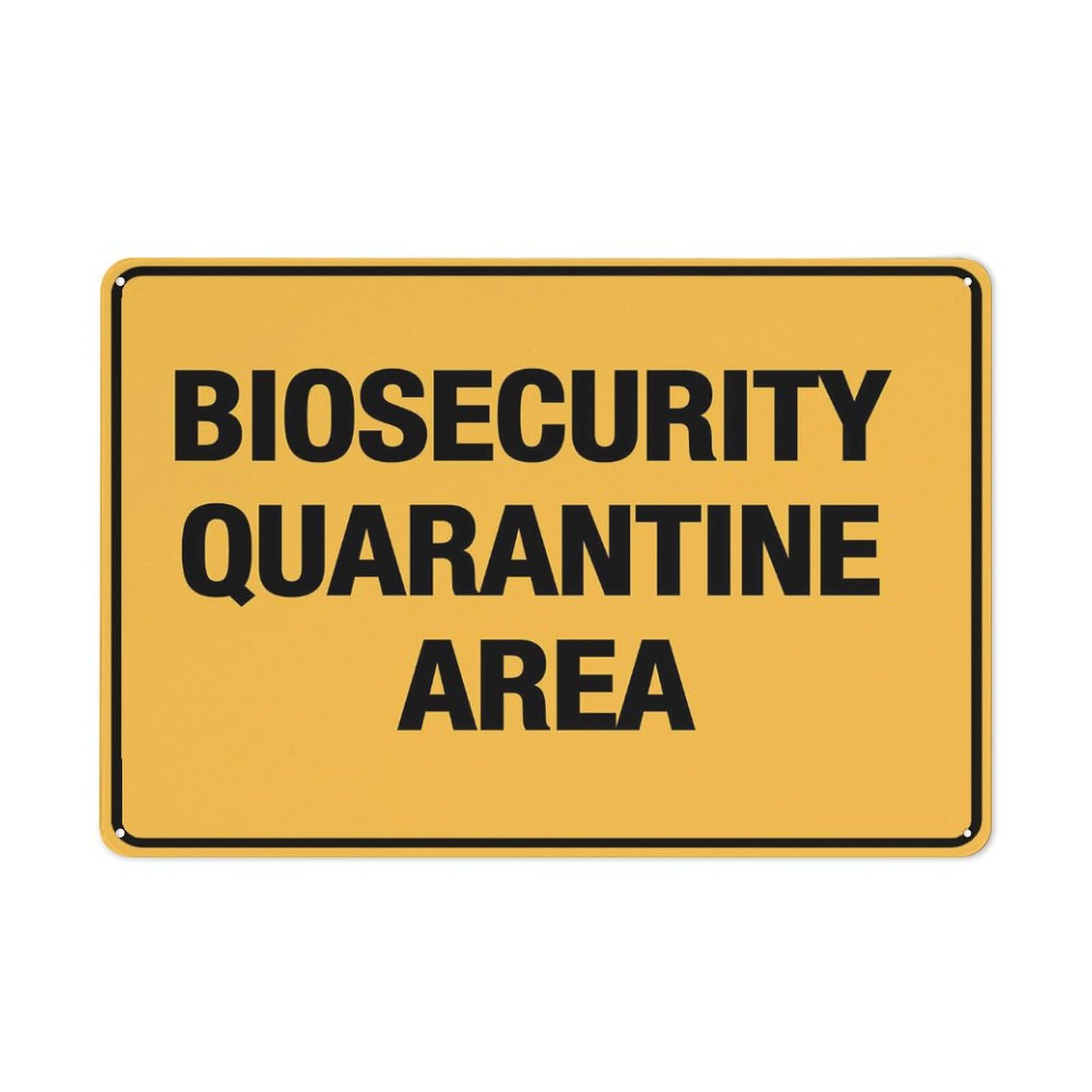 Biosecurity Quarantine Area Sign Warning Tin Sign Home Kitchen Farm Garden Garage Wall Decor 12X8Inch