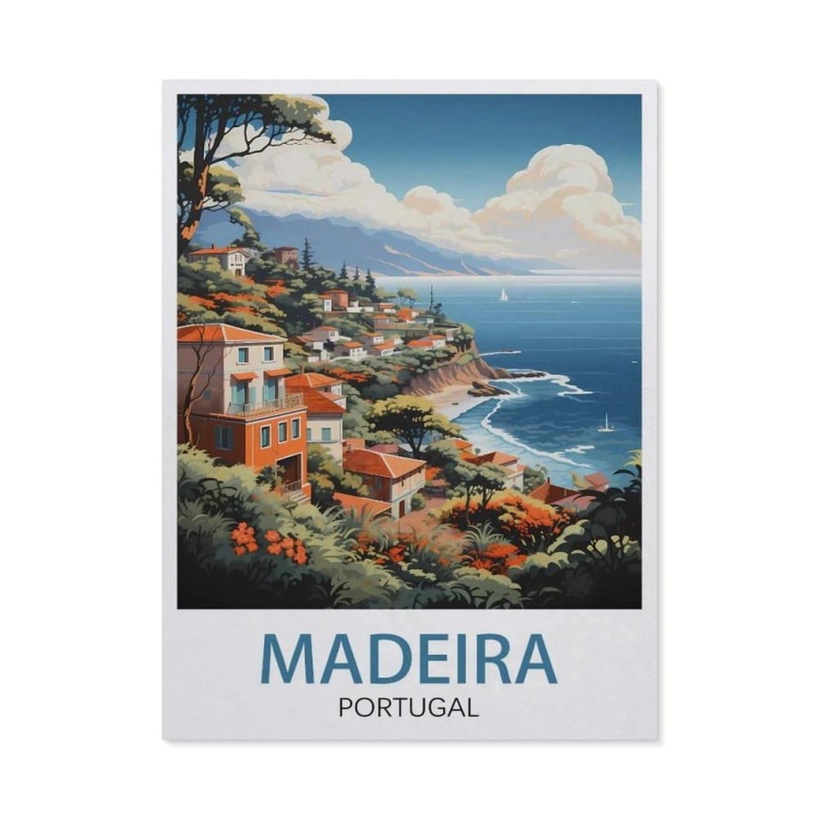 Vintage Art Metal Signs Funny Sign，Madeira Portugal(30x40cm）