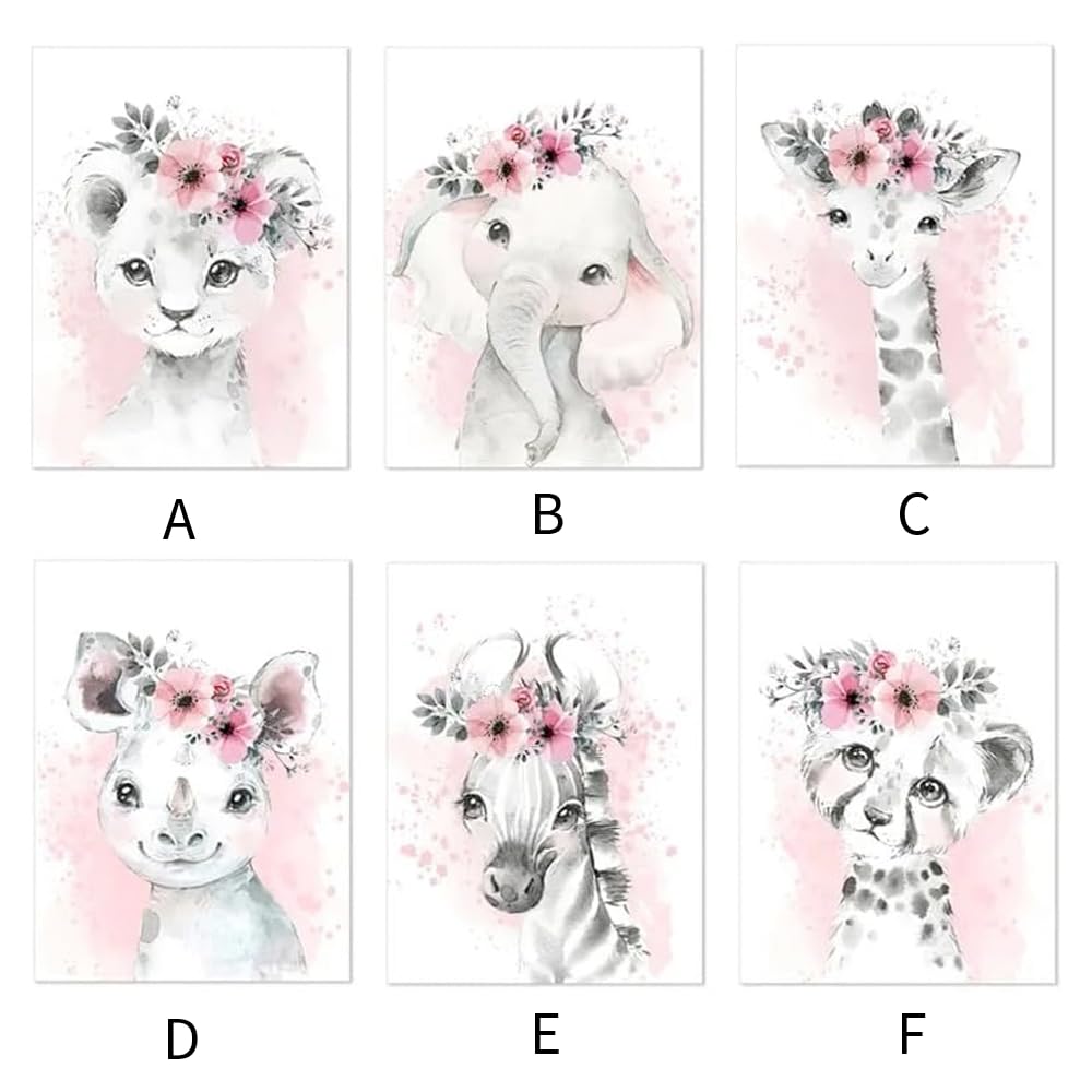 wurenhui 3 Affiche Prenom Bebe Fille Rose Fleur Cygne Poster Personnalisé Enfant Cadeau Toile Decoration Murale Chambre Tableau 30x40 sans Cadre