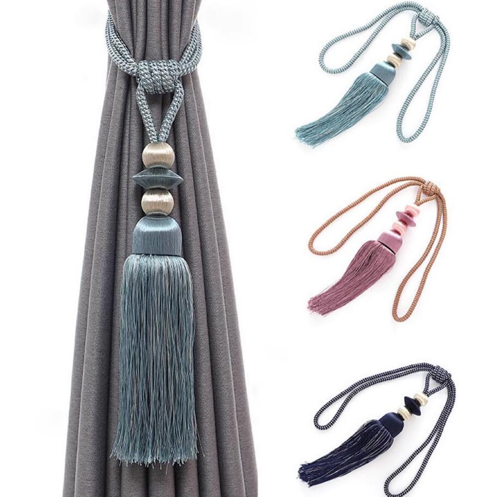 Embrasses de rideaux, attaches de rideaux for rideaux, 1 paire d'embrasses de rideaux créatives en corde, simples, décoratives, for rideaux, pompons, boucles de rideaux (café) (couleur : violet) ( Col