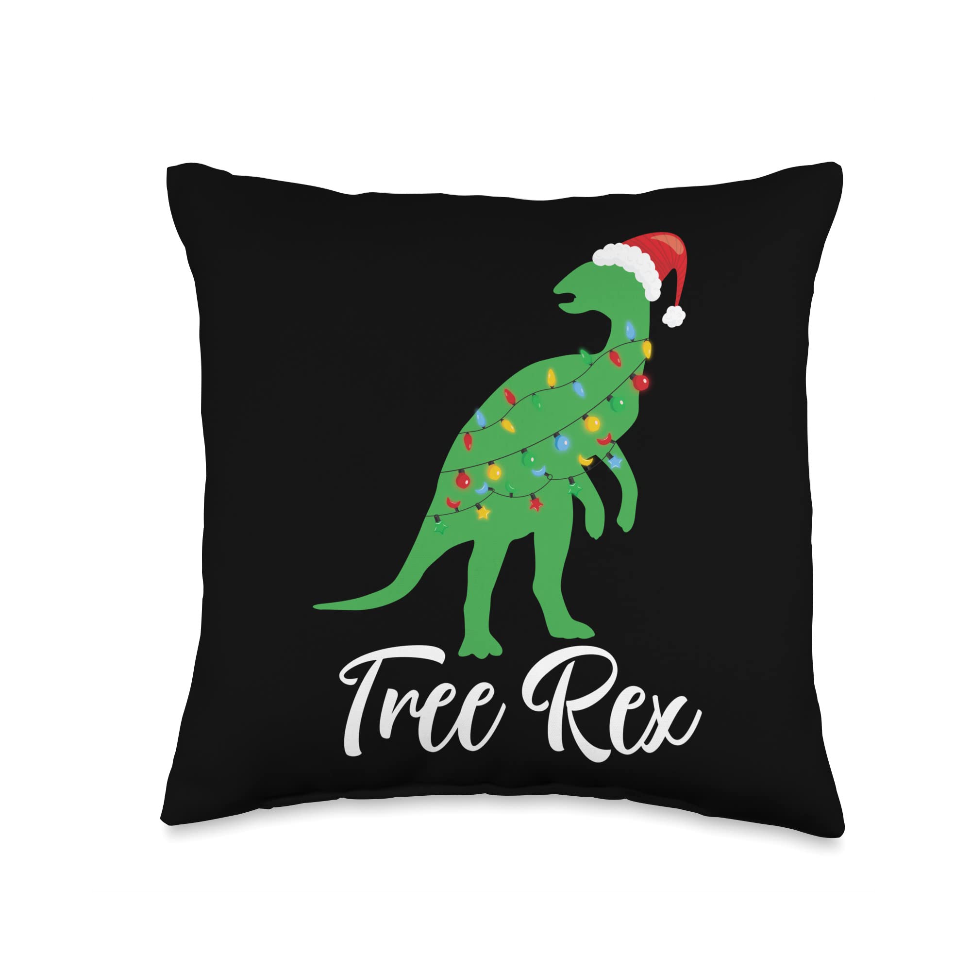 Tree Rex Funny Christmas New Year Holiday Celebrat Tree Rex Funny Christmas New Year Throw Pillow, 16x16, Multicolor