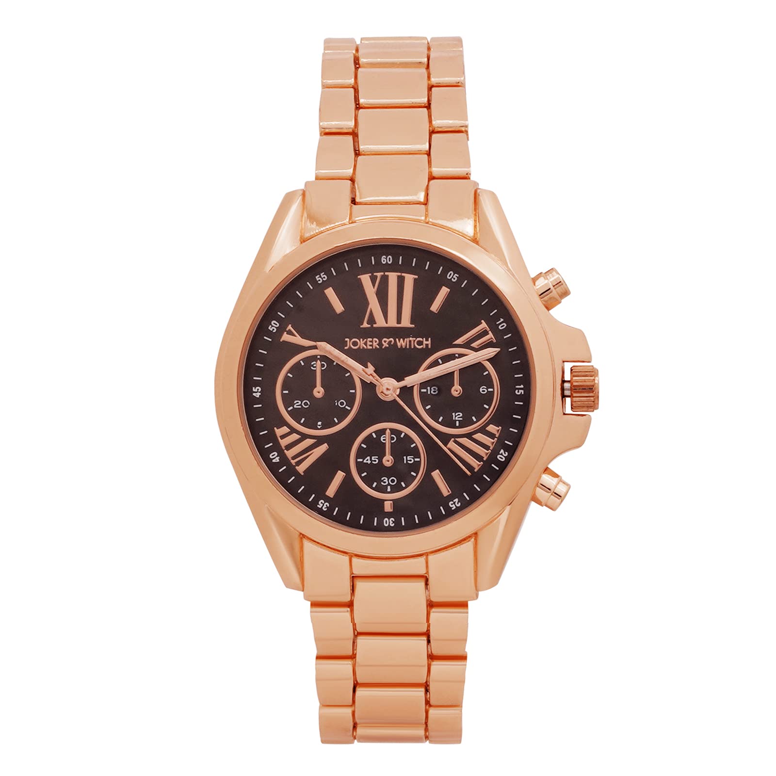 joker & witch Joker and Witch Meghan 38mm Black Dial 18mm Rose Gold Metal Alloy Strap Watch for Women-picture-12