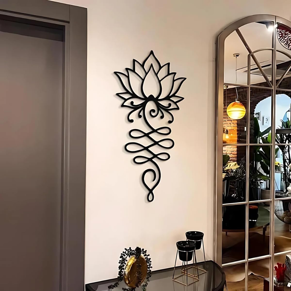 BLIND SHOP Lotus Flower Metal Wall Art, Yoga Studio Wall Decor, Floral Hangings, Outdoor Garden Wall Decor, Housewarming Gift that Brings Luck to Home