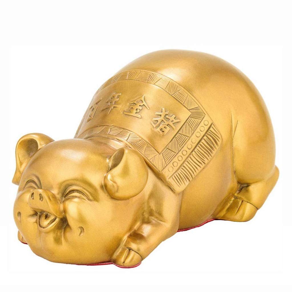 SnamicE ornaments pure brass buddha statue, pig sculpture,decoration craft statue, abstract animal statue, home sculpture,