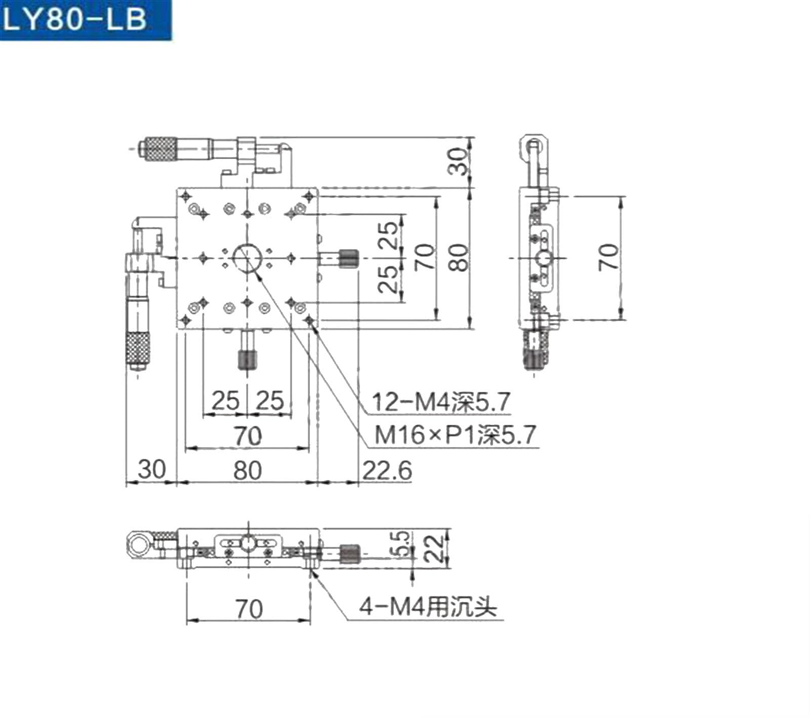 Estación de corte de mesa deslizante manual ultrafina XY80-LB de 80 x 80 mm con plataforma de desplazamiento del eje XY for corte de precisión Componente