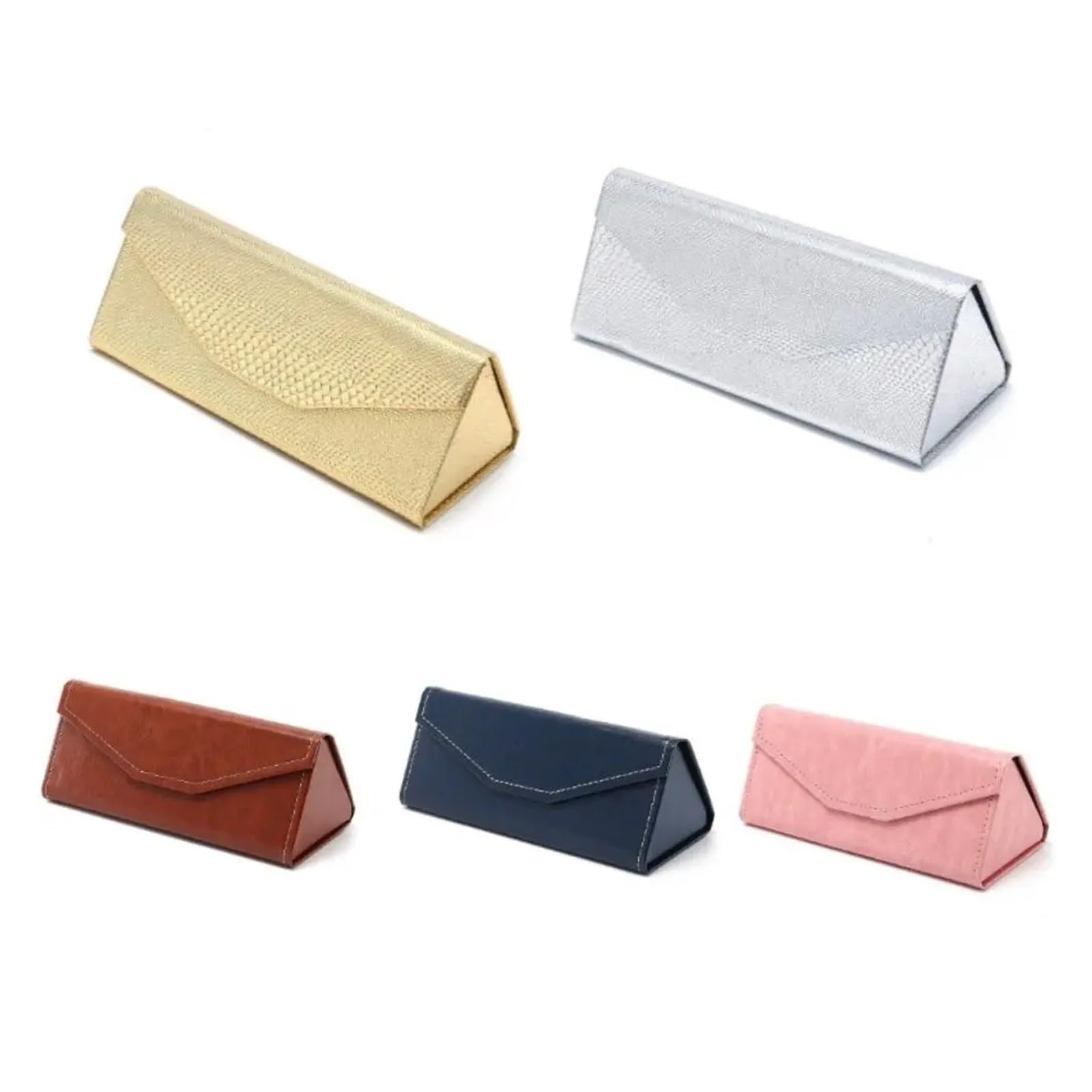 Triángulo Plegable Funda de Gafas Estuche protector triangular de cuero sintético for gafas sol, color sólido, impermeable, plegable, for hombre
