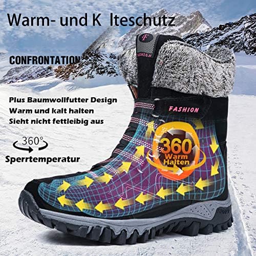 AARDIMI damskie buty zimowe z ciepłą podszewką, wodoszczelne, do trekkingu, rozmiar 35-42