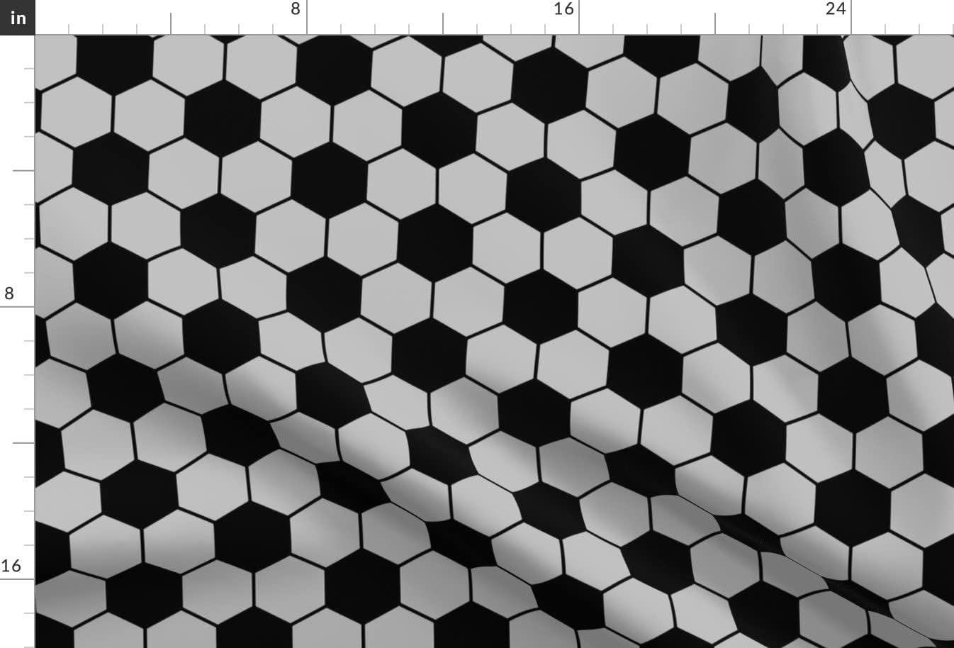 Spoonflower Fabric - Soccer Black Football Ball Honeycomb Gray Silver Sport Printed on Minky Fabric by The Yard - Sewing Baby Blankets Quilt Backing Plush