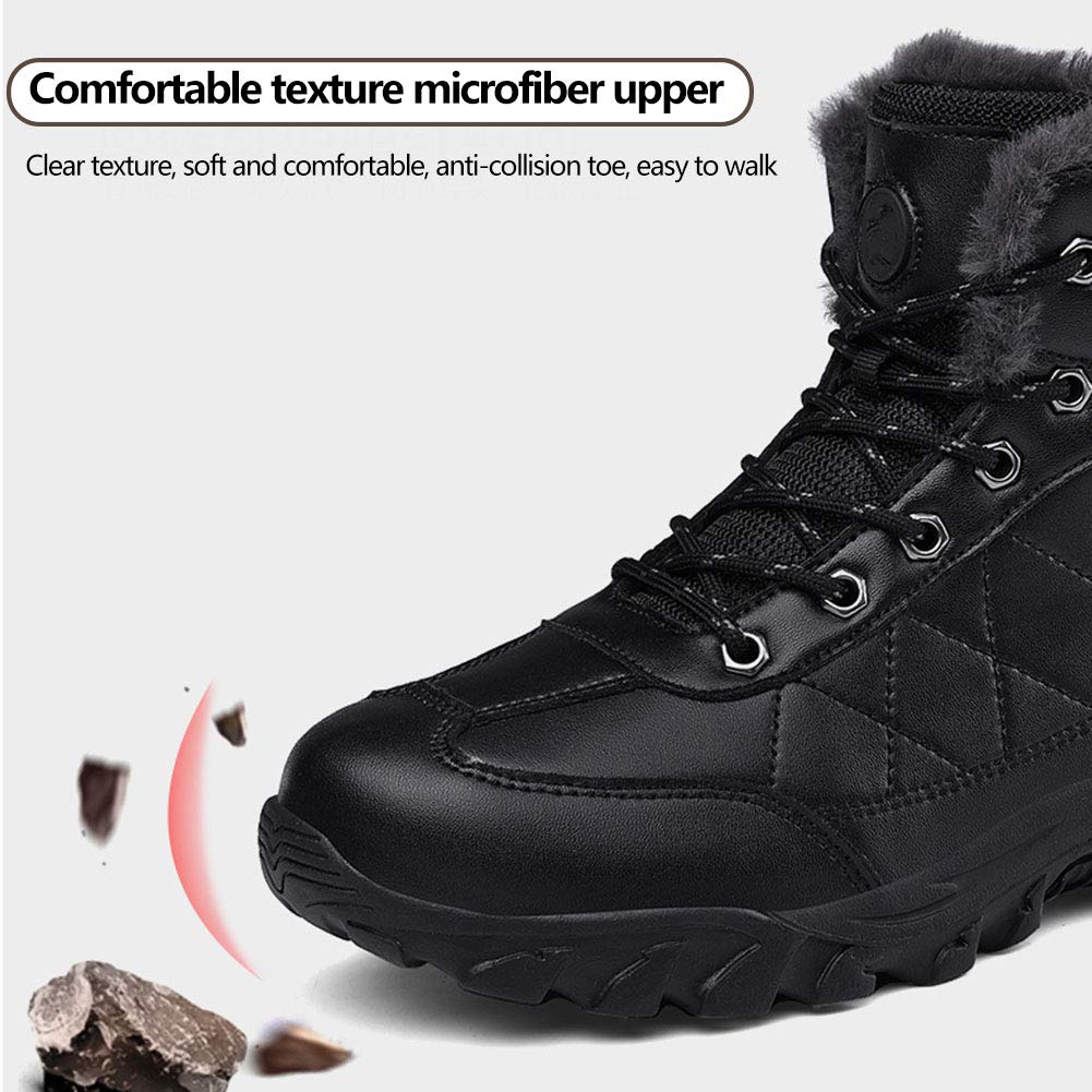 MNSSRN-MM Zapatos de algodón para exteriores de invierno, zapatos de senderismo antideslizantes resistentes al frío, zapatos deportivos para senderismo y ocio,Marrón,48