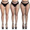 Buauty 3 medias de red negras para mujer, medias de red de talla grande, talla única