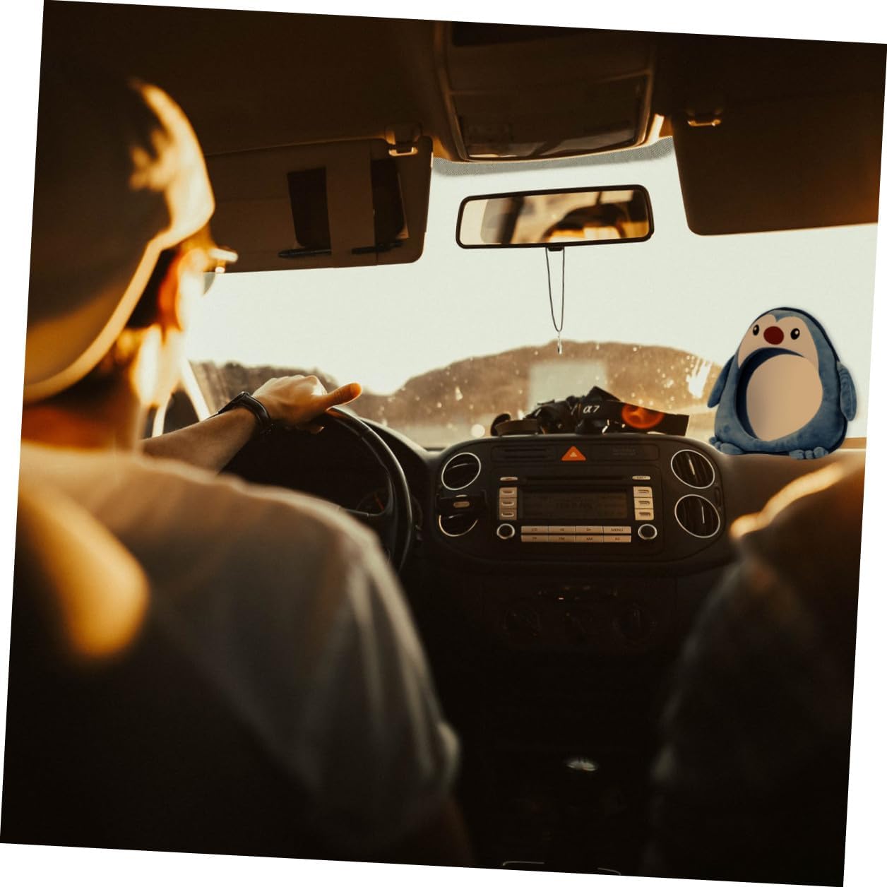 Penguin Shaped Rearview Mirror for Car Seat Backseat Observation Safety Mirror Wide View Shatterproof Car Accessory