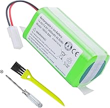 Replacement Vacuum Battery for Bobsweep Bob Sweep, Bob Standard, Bob Pethair, Pethair Plus, Junior WJ540011 WP460011RO WPP56002 Robotic Robot Vacuum Cleaner 14.4V 3400mAh (2-Wire Connector)