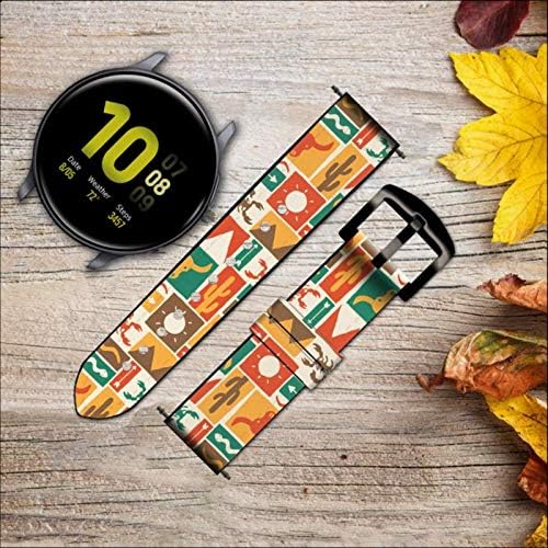 Miniatura 2 de CA0212 Correa de reloj inteligente de cuero y silicona con patrón occidental para Samsung Galaxy Watch 3, Gear S3 Modelos Gear S3 Frontier Gear S3