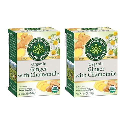 Traditional Medicinals Variación de tamaño de sabor (16 unidades (paquete de 2), jengibre + manzanilla)