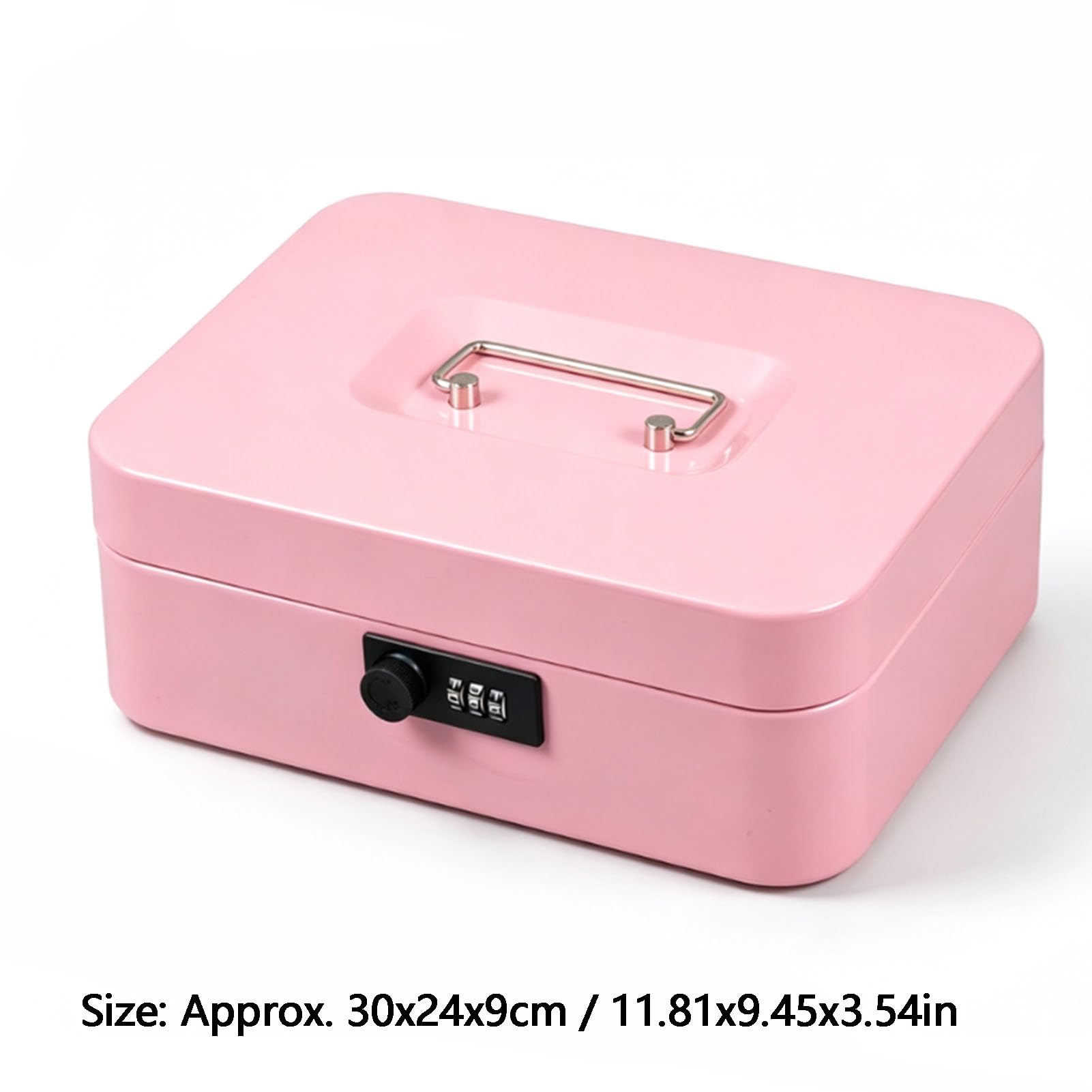Metalowa Kasetka Pieniądze Formatu 3-cyfrowym Zamkiem Szyfrowym (PINK)
