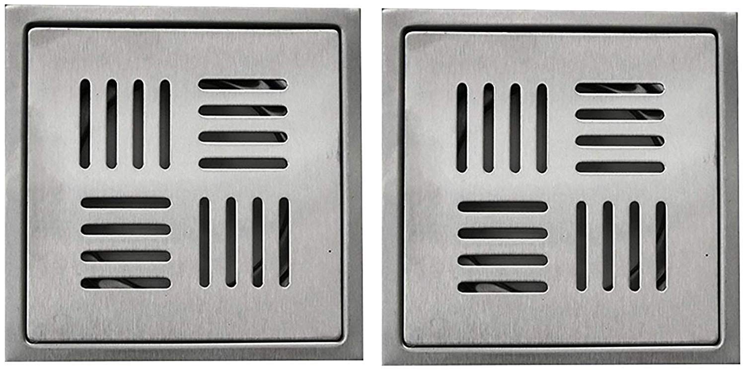 SILVER LINE Stainless Steel Bathroom Drain, Floor Jali, MATT Finish, Size 6" x 6" (Pack of 2) (B082VFMD3L) Amazon Price History, Amazon Price Tracker