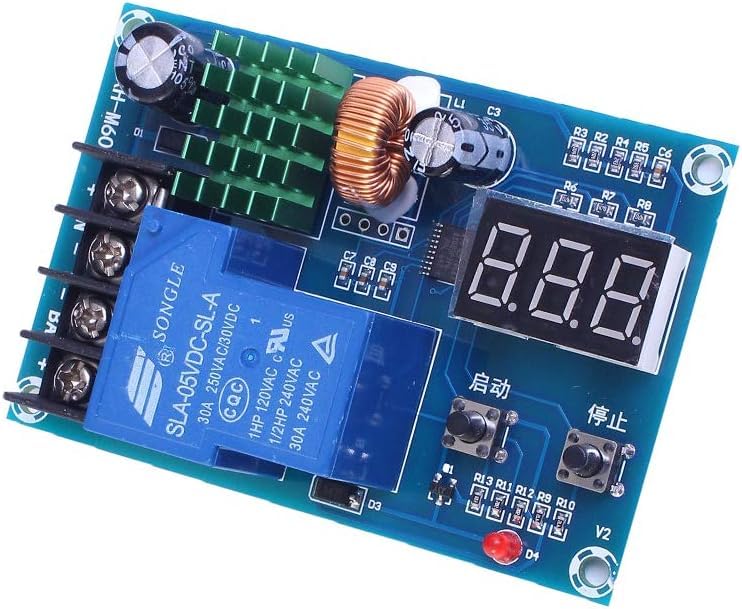 electrobot xh-m604 6v-60v battery charging control module board with digital display, automatic switch control, overcharge protection for lead acid and lithium batteries diy applications