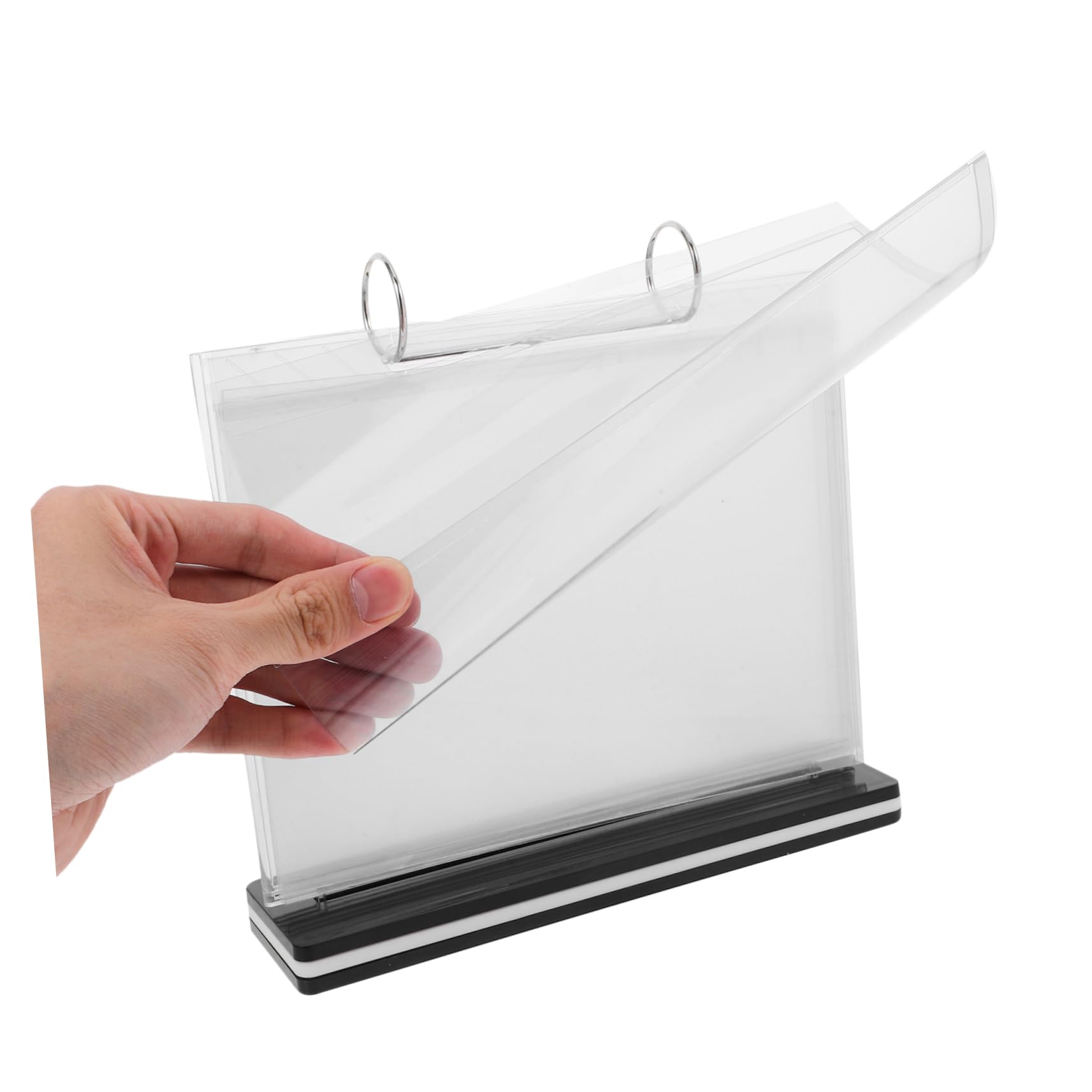 NAMOARLY : Menu Card Holders Paper Stands for Display Page Flip Sign Holder Menu Holders for Tables