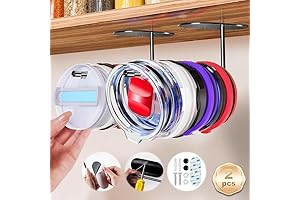 2PcTumbler Lid Organizer Hook-Under Cabinet Cup Lid Organizers Inside Cabinet
