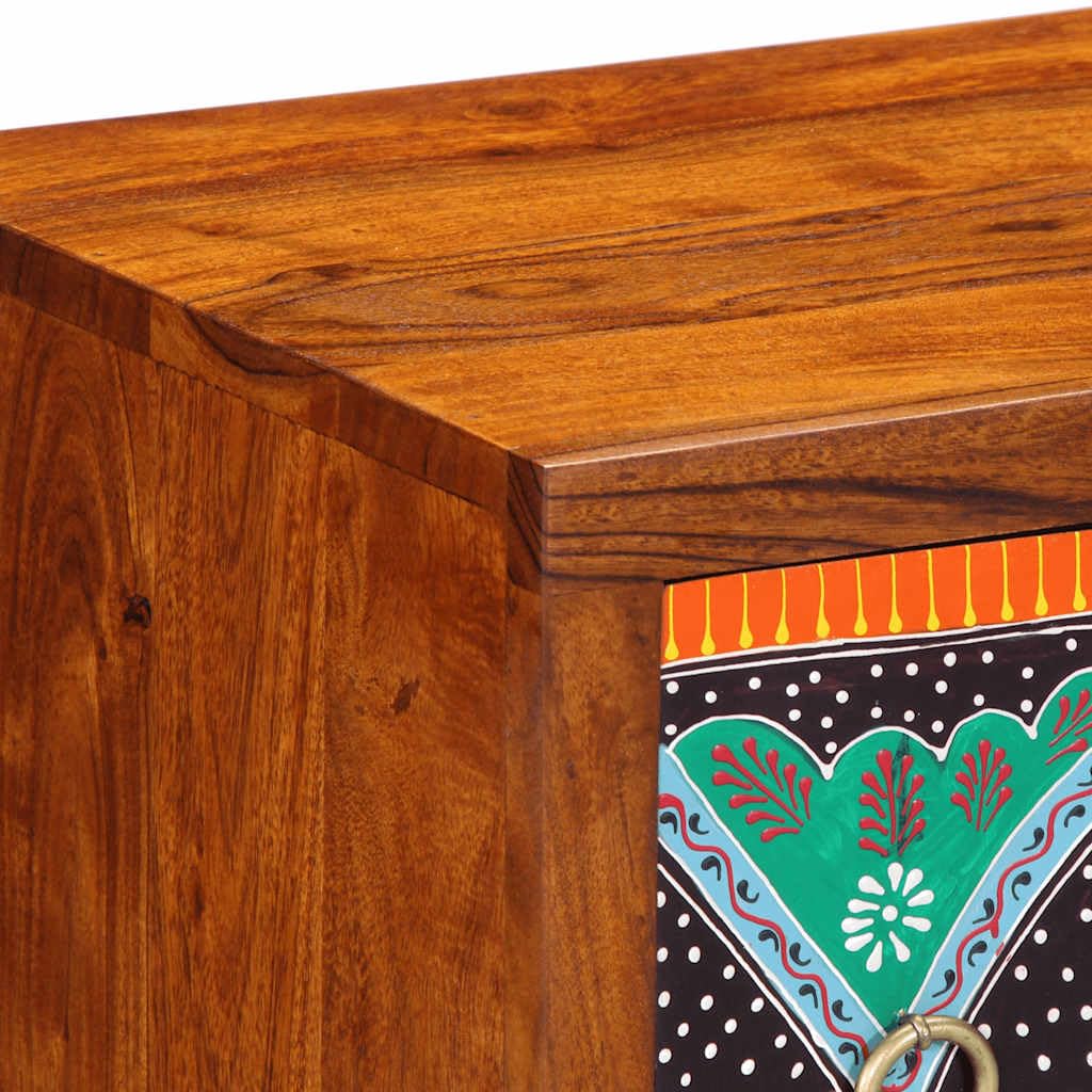 vidaXL Sideboard Mehrfarbig 50x35x60 cm Massivholz Akazie, Schrank, Aufbewahrungsschrank, Beistellschrank, Lagerschrank, Highboard, Home-Organizer