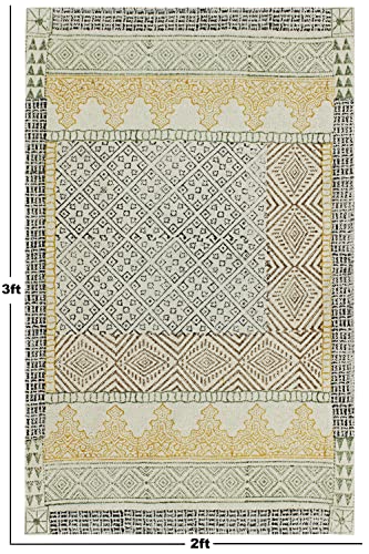 Tapis de couloir en coton tissé à plat main au design bohème chic - 3
